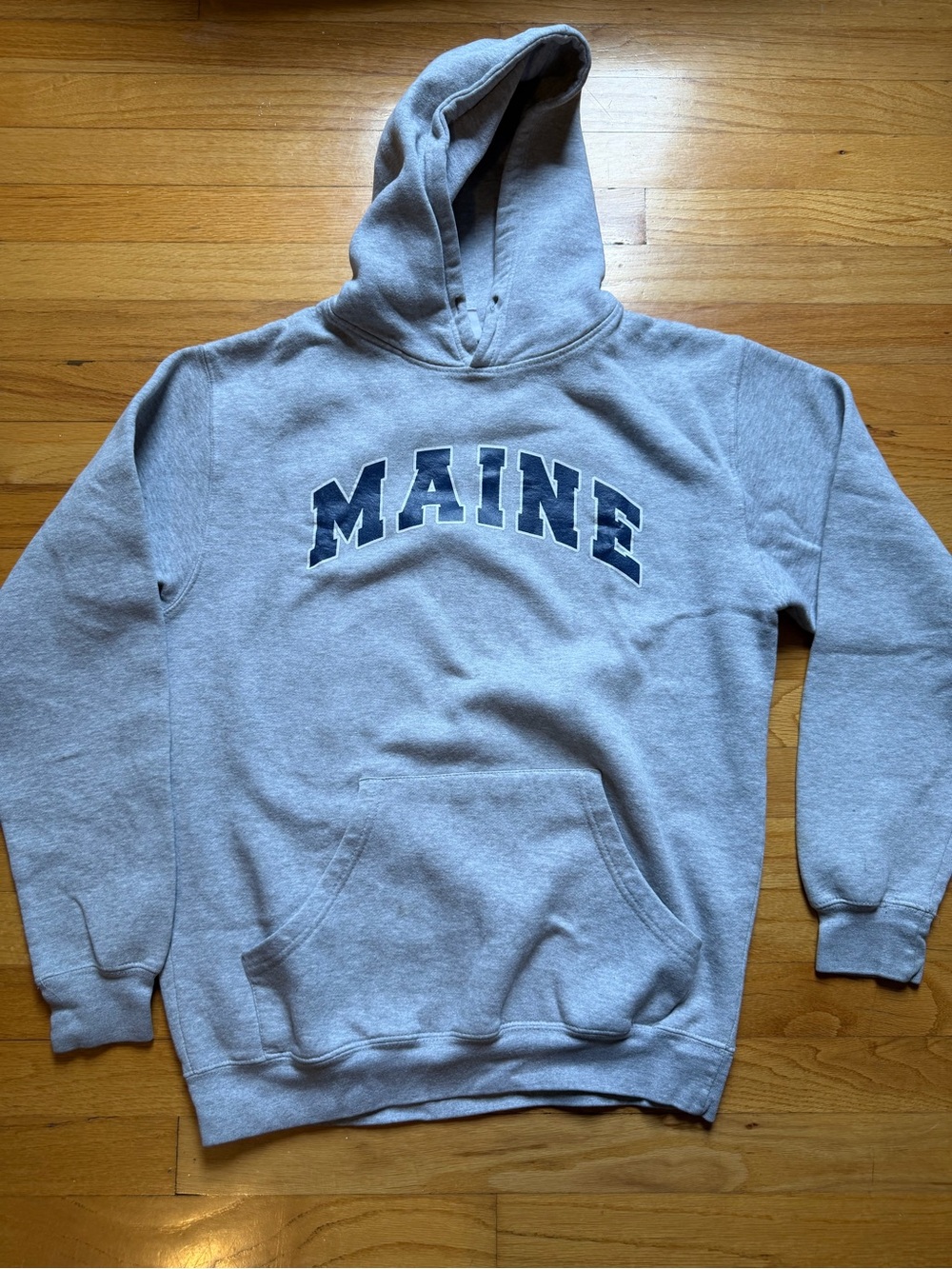 Ritchie’s Sportswear Maine Hooded Sweatshirt - Gray with Navy Lettering